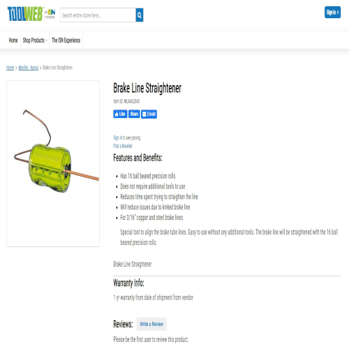 TOOLWEB an ISN Company Brake Line Straightener